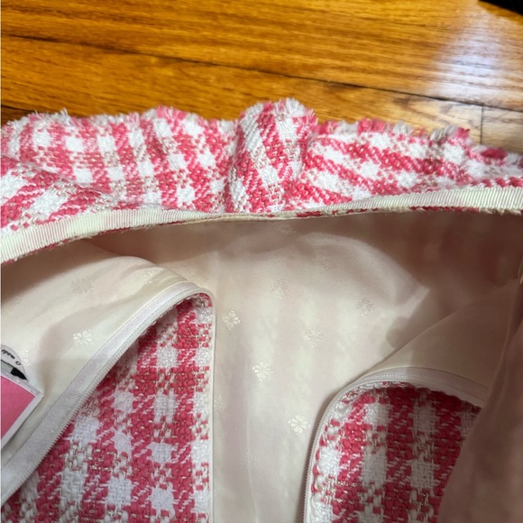 Kate Spade Pink and White Gingham Tweed Dress – Size 0, Like New - Picture 13 of 14